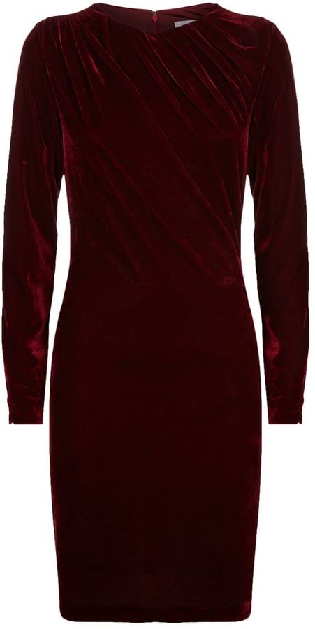 Reiss Matty Long Sleeve Velvet Mini Dress