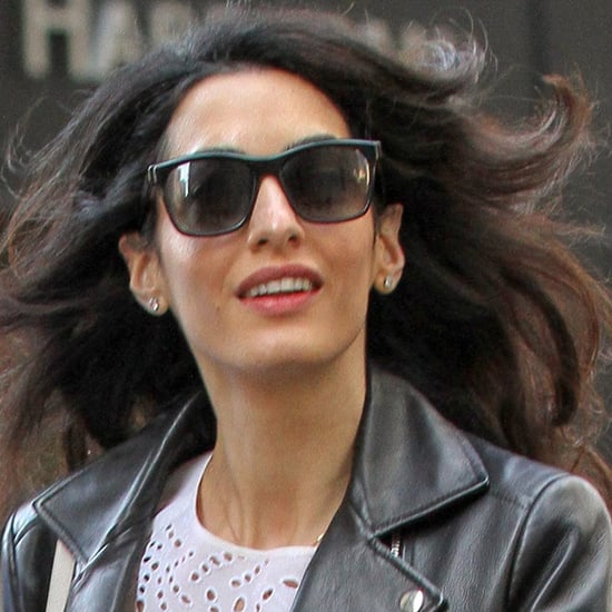 Amal Clooney Wearing Balenciaga Leather Jacket