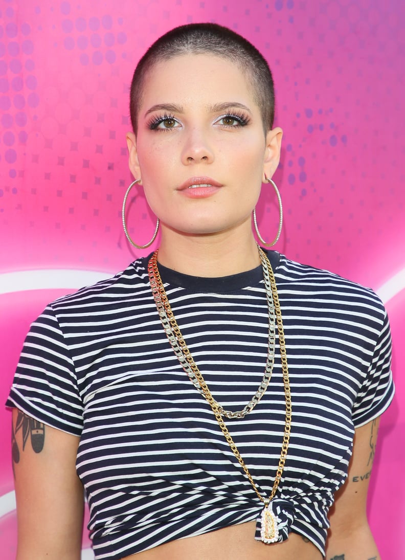 Halsey With a Shaved Head