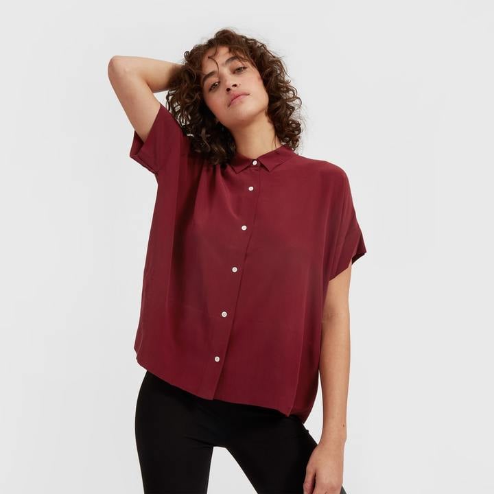 Everlane Silk Short-Sleeve Square Shirt