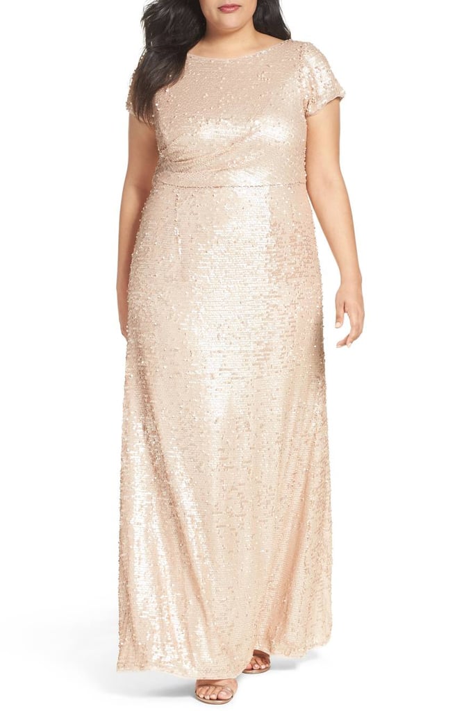 Adrianna Papell Sequin A-Line Gown