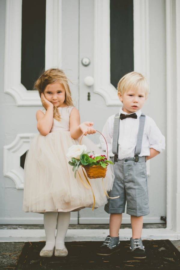 Adorable Flower Girls and Ring Bearers Kissing