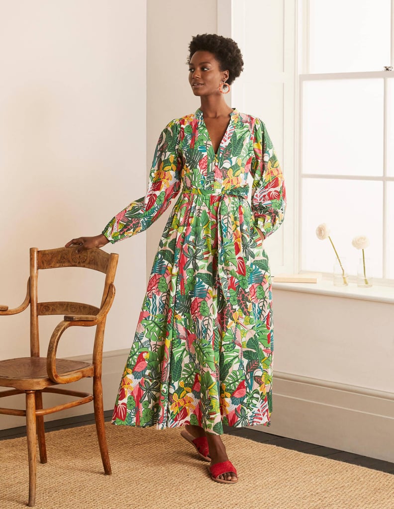 Boden Amelia Cotton Maxi Dress — Palm Leaf, Paradise Jungle