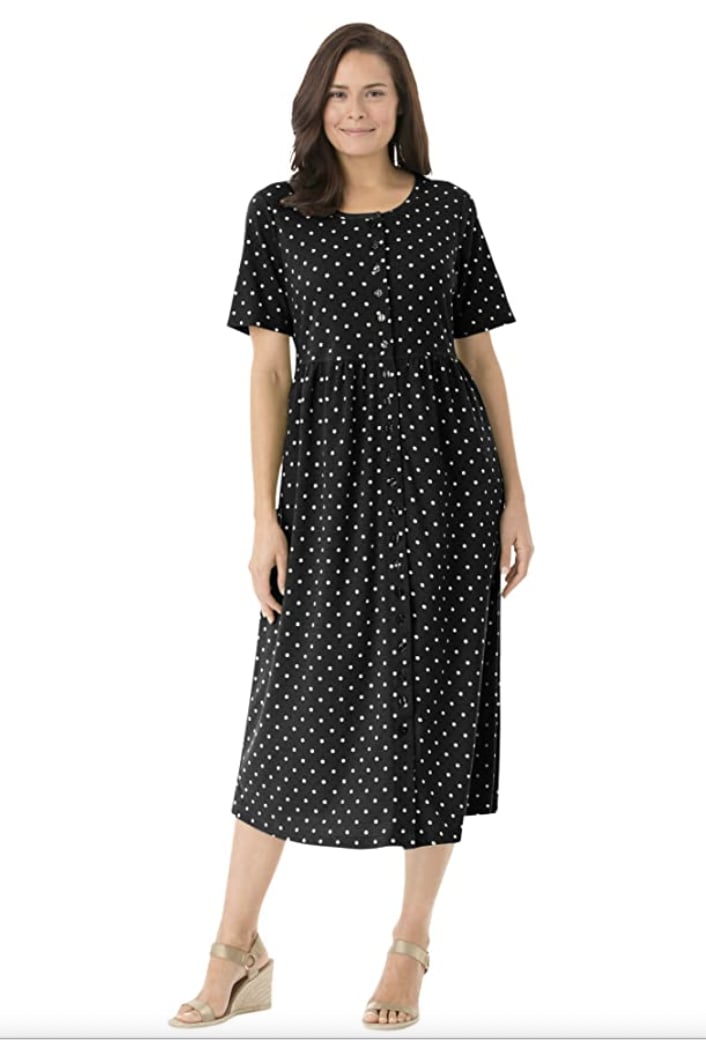 Woman Within Button-Front Dress