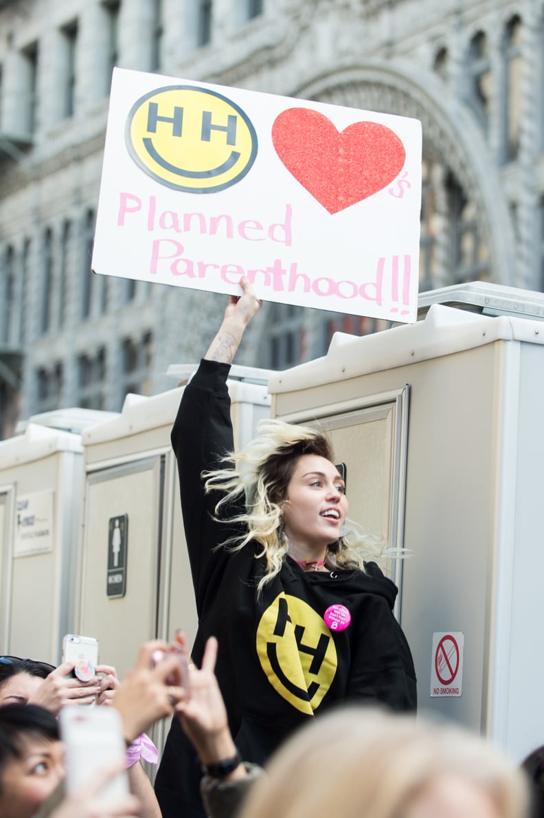 Miley Cyrus at the 2017 Women's March in LA