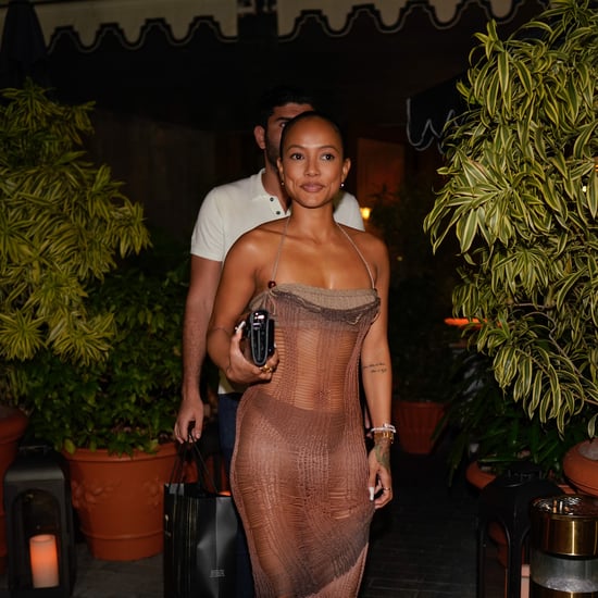 Karrueche Tran在迈阿密穿透明及地长裙|照片