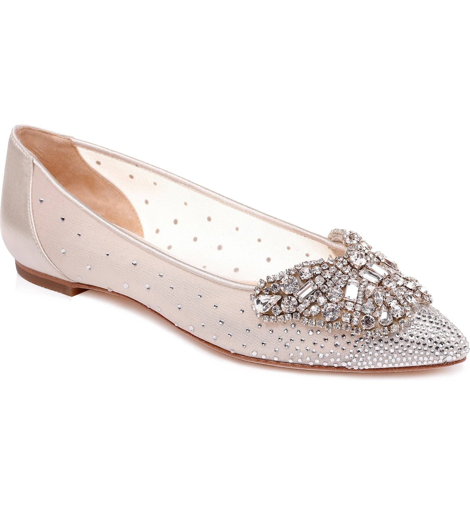 Badgley mischka quinn embellished pointed toe flat clearance