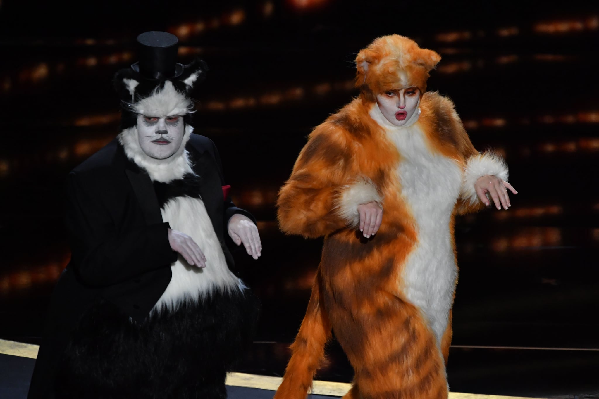 James Corden And Rebel Wilson Dressed As Cats At Oscars 2020 Popsugar Entertainment