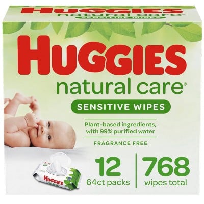 Huggies Natural Care Fragrance-Free Sensitive Baby Wipes