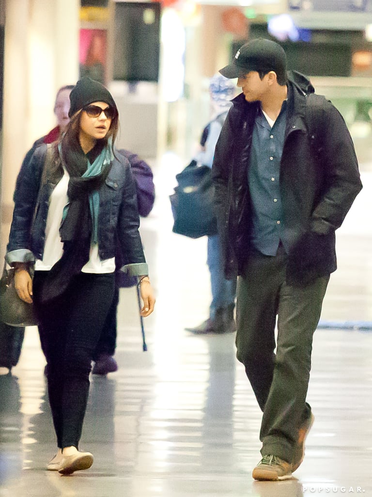 Ashton Kutcher and Mila Kunis Land at LAX | Pictures