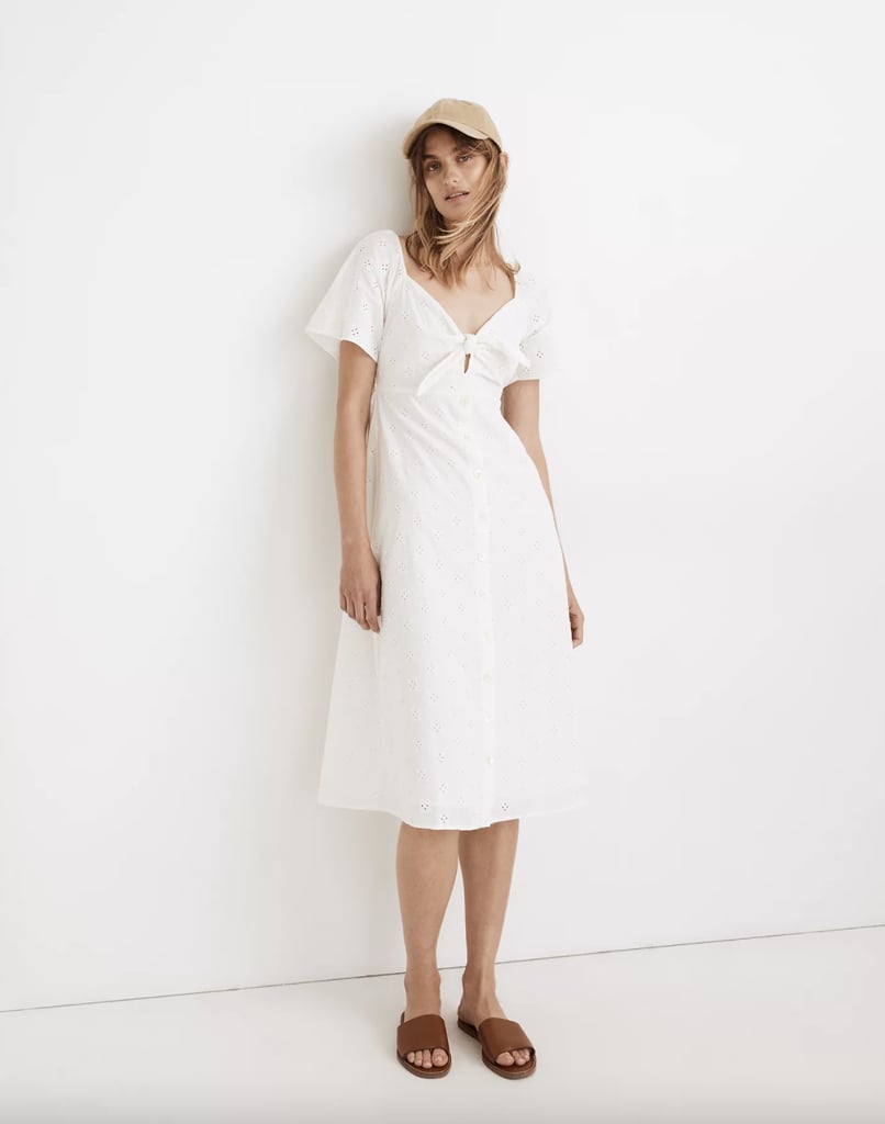 Sunday Brunch Look: Eyelet Tie-Front Midi Dress