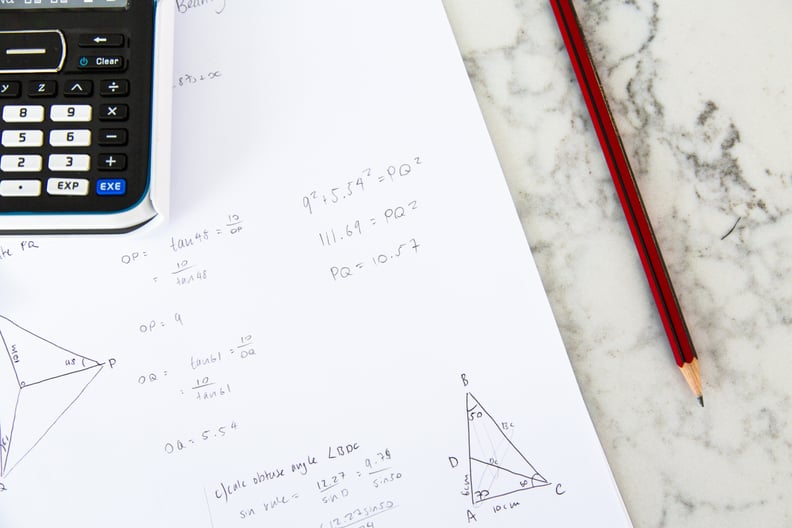 Trigonometry workings out and a calculator.