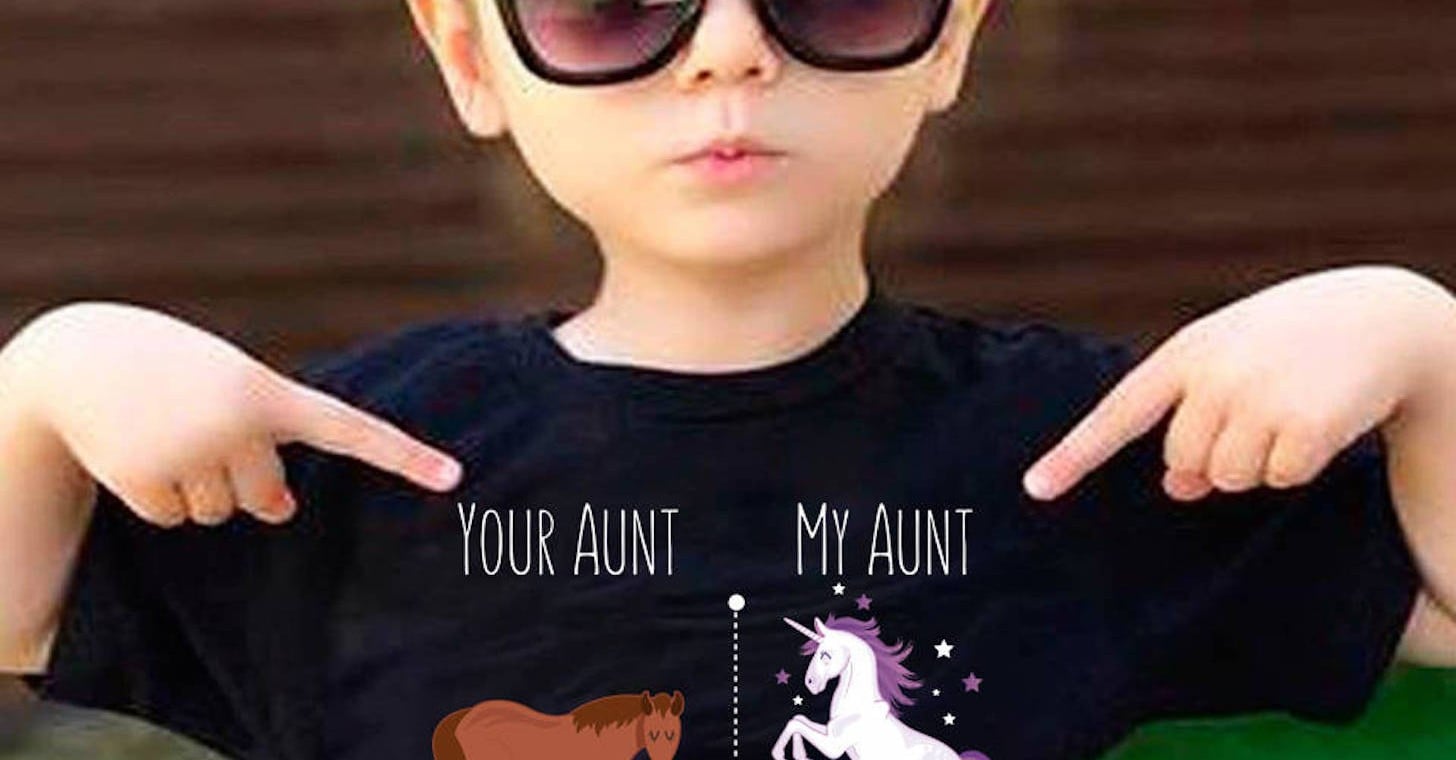Your aunt my aunt cheap unicorn onesie