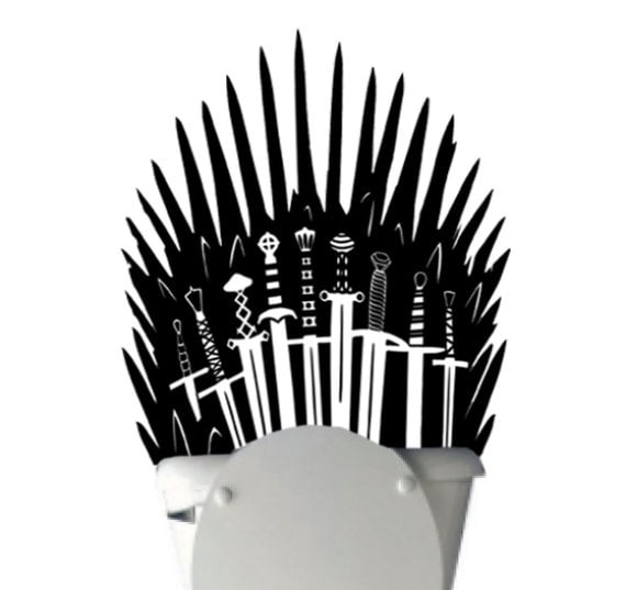Iron Throne Toilet Decal Sticker Parody