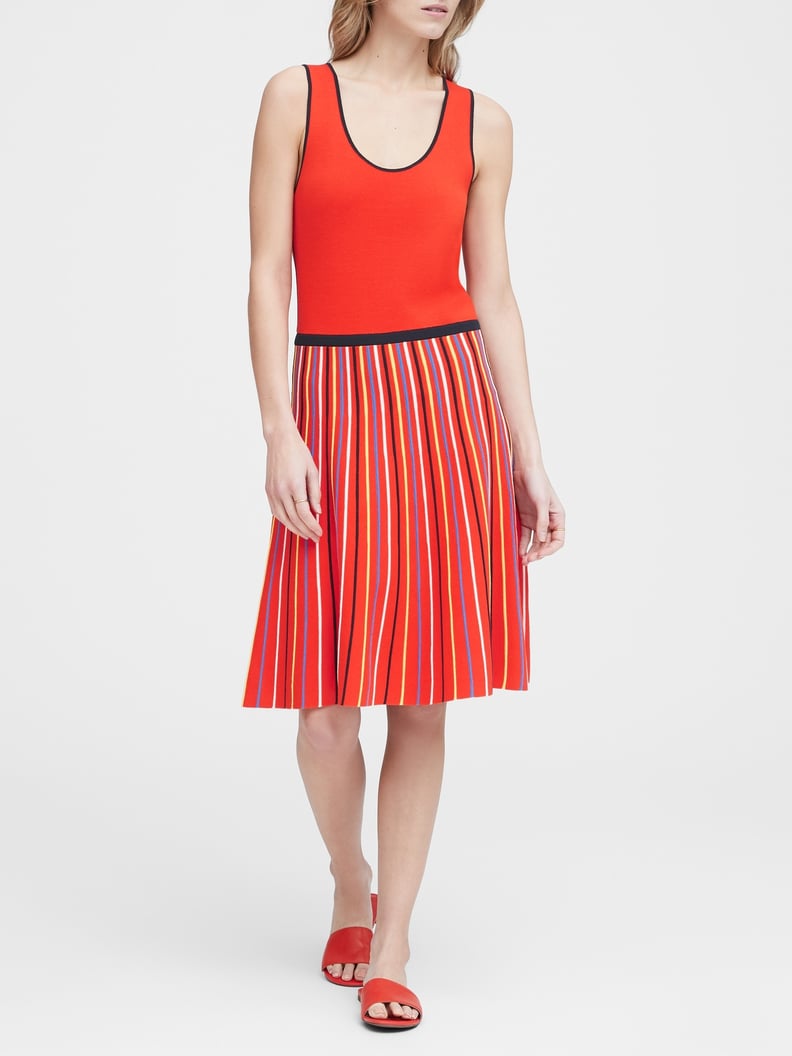 Banana Republic Stripe Knit Fit-and-Flare Dress
