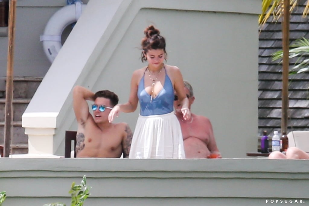 Selena Gomez's Blue Swimsuit in Jamaica