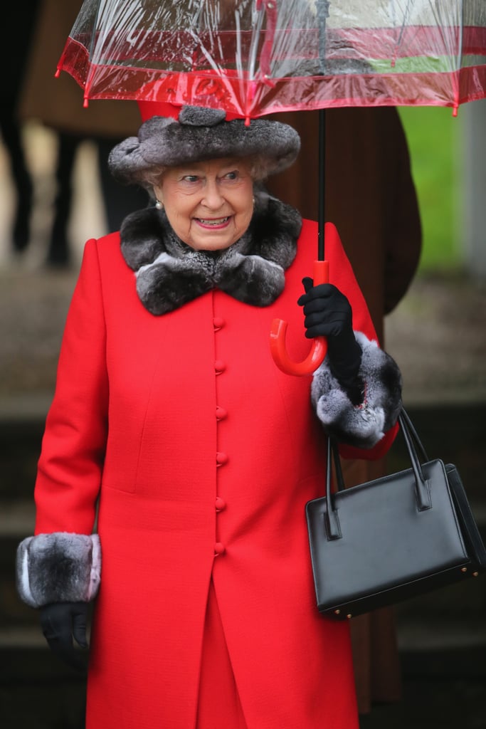 Queen Elizabeth II looked festive as ever for Christmas service in 2015.
