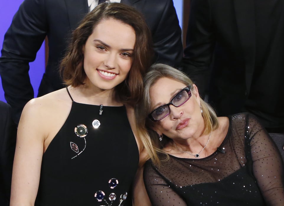 Daisy Ridley and Carrie Fisher.