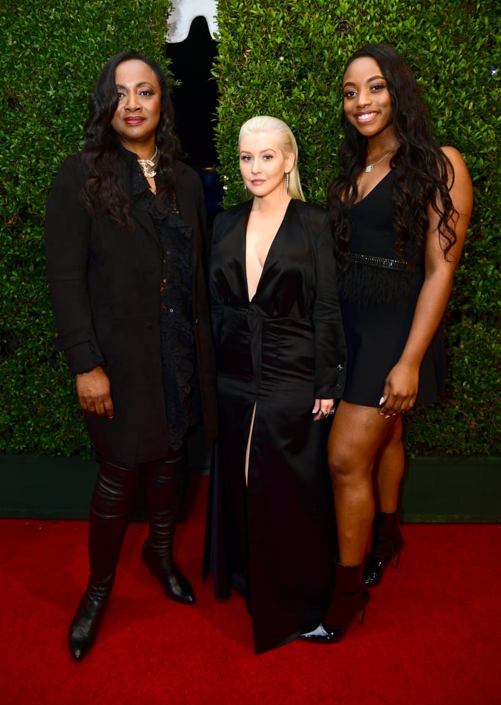 Pictured: Pat Houston, Christina Aguilera, and Rayah Houston