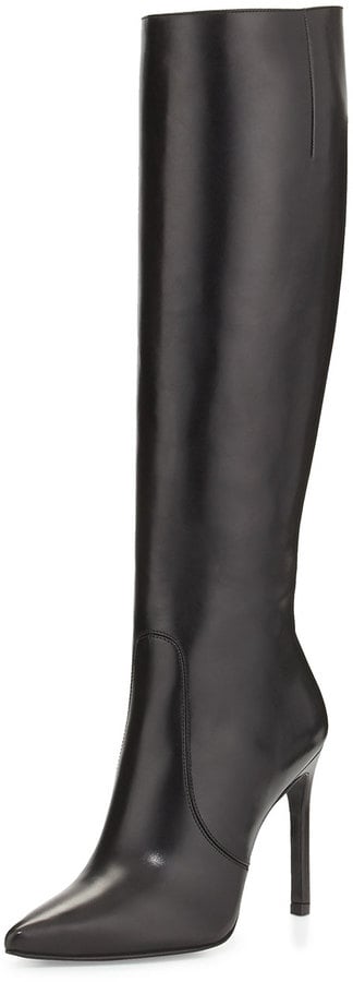 Stuart Weitzman Hyper Pointed-Toe Knee Boot, Black ($765)