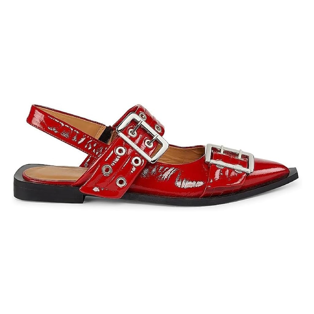 Ganni Buckle Ballerina Flats