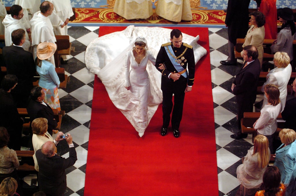 Who Designed Queen Letizia of Spain's Wedding Dress?