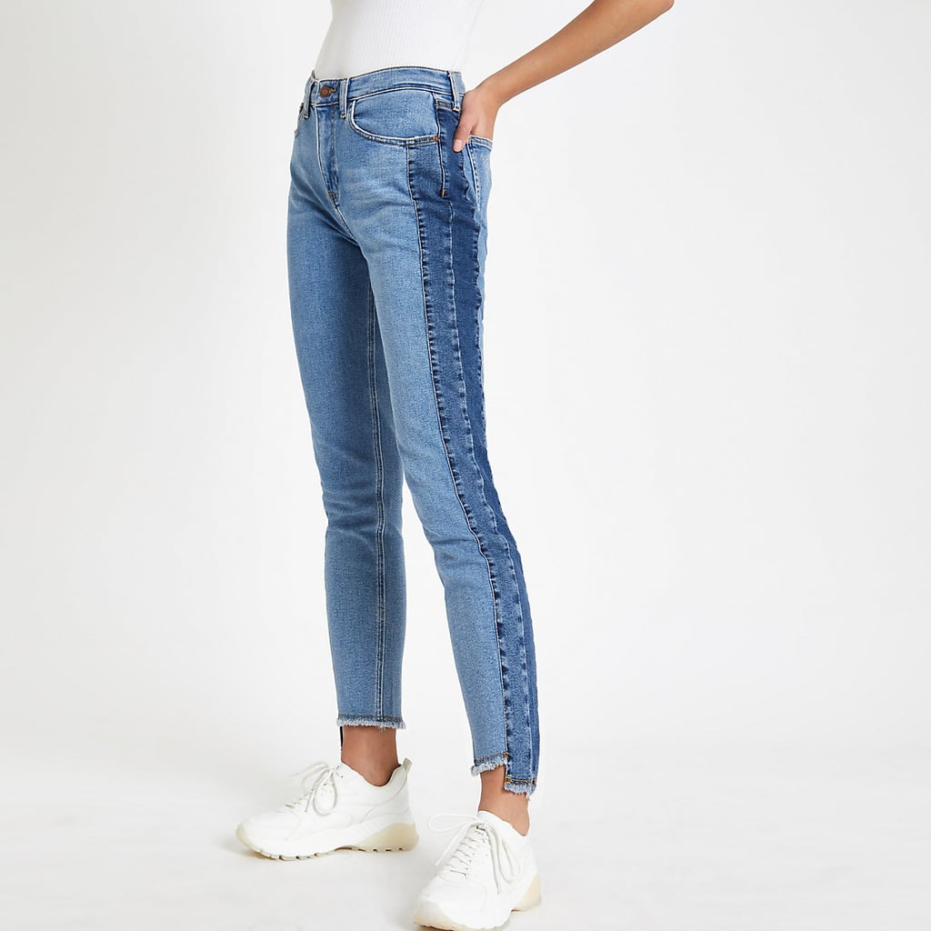 River Island Blue Casey Shadow Side Panel Slim Fit Jeans