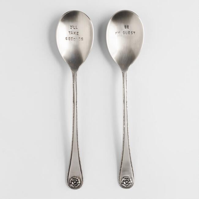 stamped serving spoons