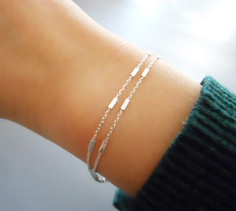 annikabella Handmade Dainty Double Stranded Sterling Silver Bracelet