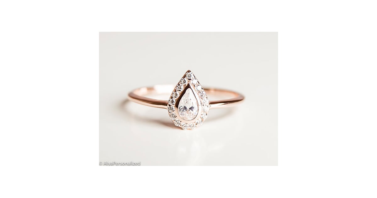 Etsy AlyaPersonalized PearCut Engagement Ring Unique Engagement Rings Under 1,000 POPSUGAR