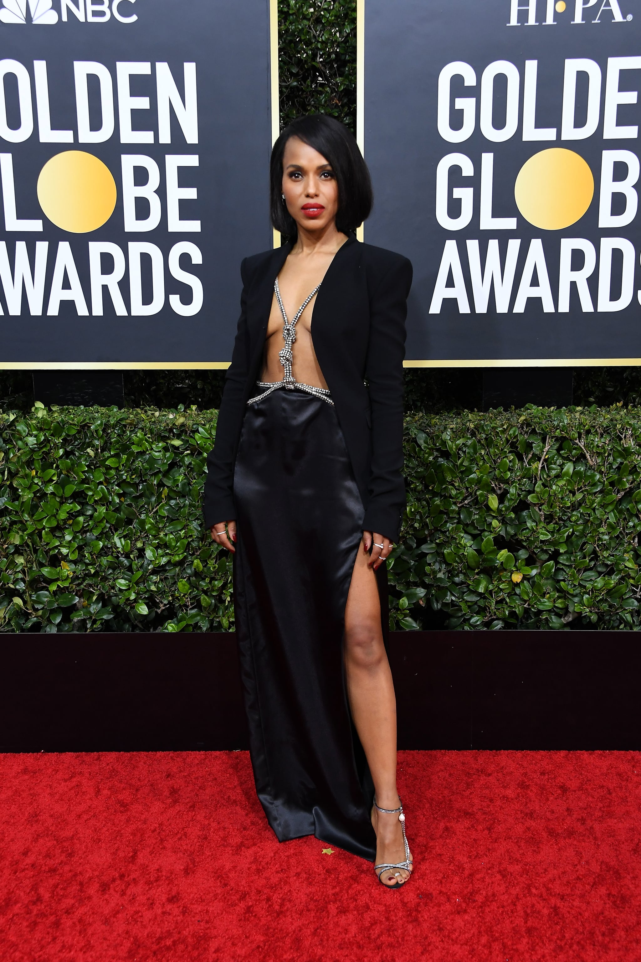 Kerry Washington's Bra-Less Blazer and Silk Skirt at the 2020 Golden Globes, 7 Extraordinary Golden Globes Dresses Wild Enough to Dream About