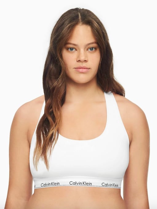 Calvin Klein Modern Cotton Plus Unlined Bralette | Hailey Baldwin Sports Bra and Bike Shorts 