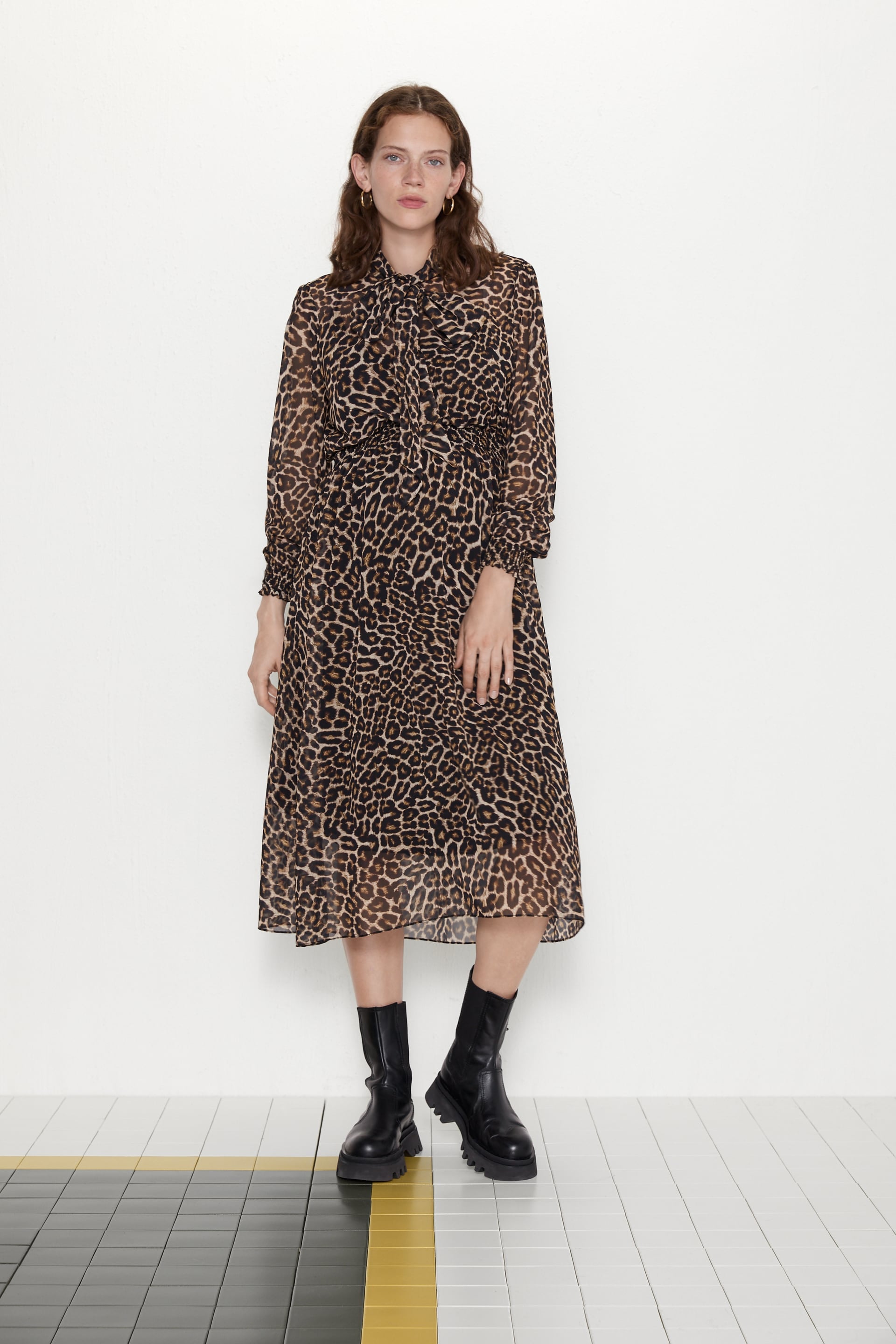 long leopard print dress zara