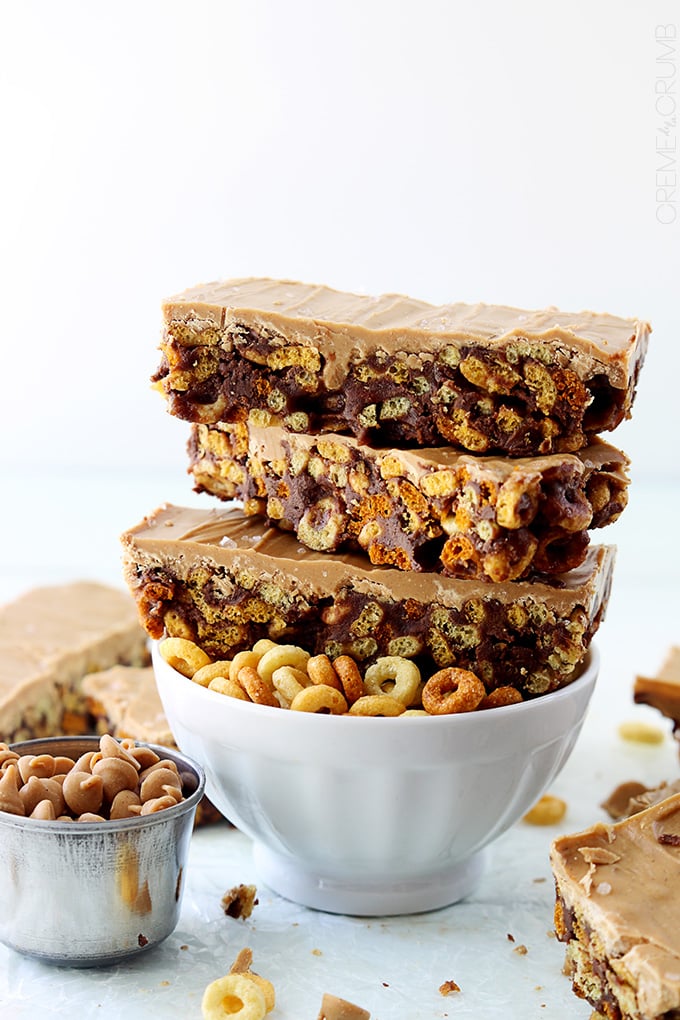 Chocolate and Peanut Butter Cheerio Bars