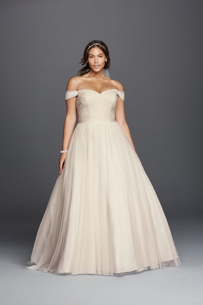 David's Bridal Tulle Beaded Lace Sweetheart Gown ($599)