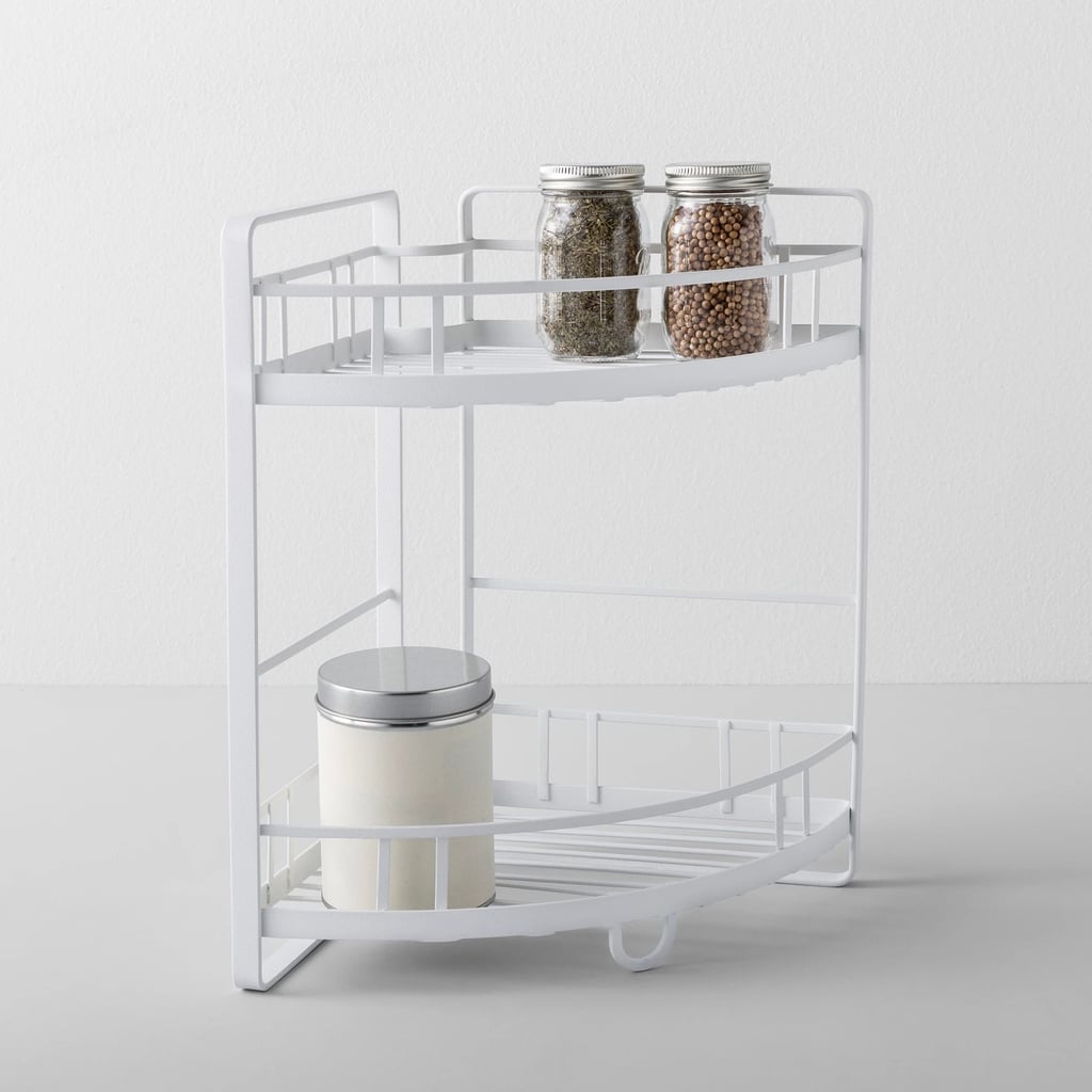 Kitchen Cabinet Organiser Corner Shelf Two Tier White