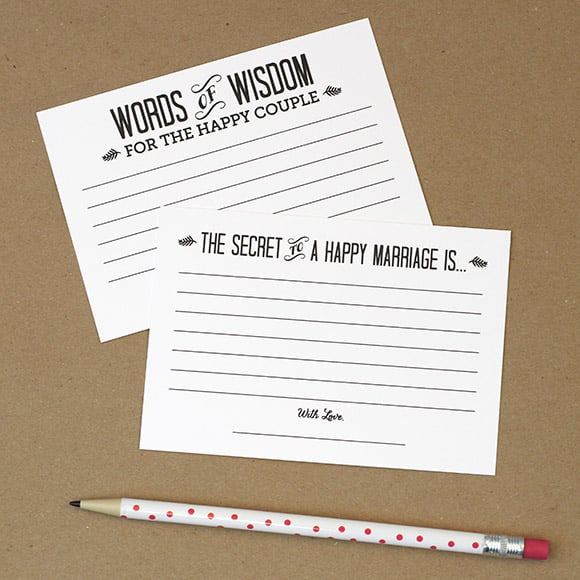 Words of Wisdom Cards | Free Wedding Guest-Book Printables | POPSUGAR ...
