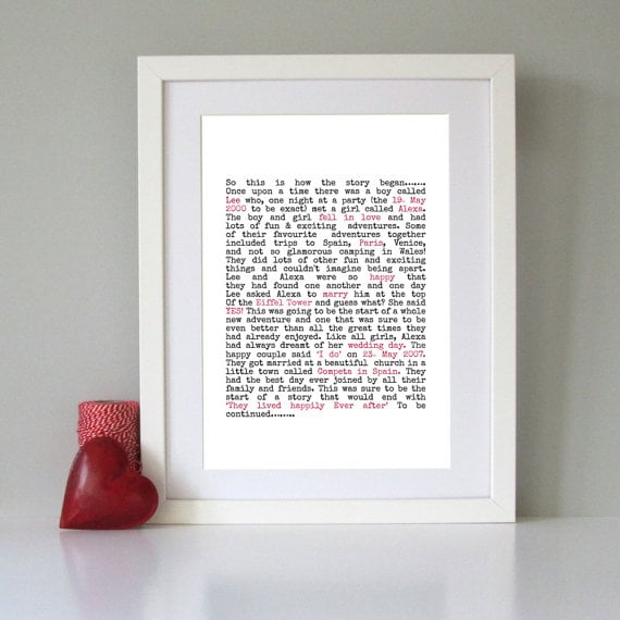 Personalized love story