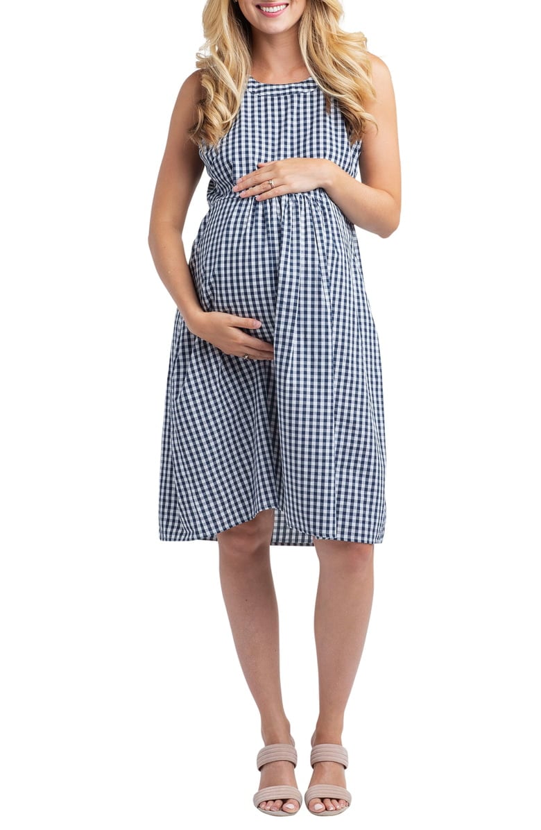 Nom Maternity Molly Gingham Maternity Dress