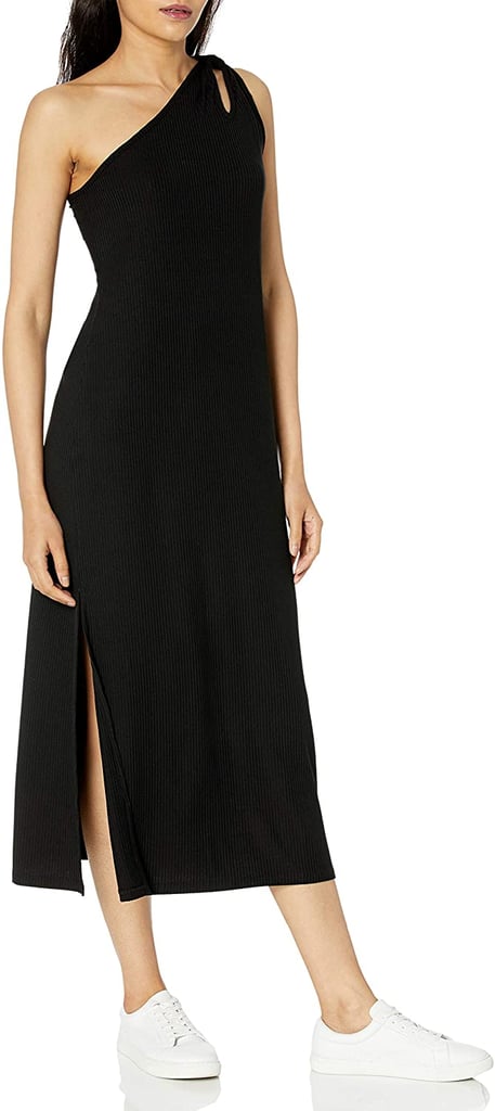 For a 1-Shoulder Silhouette: The Drop Mickey Loose-Fit One-Shoulder Cutout Rib Knit Dress