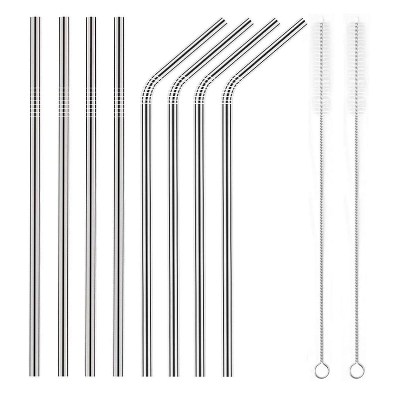 Yihong Set of 8 Reusable Stainless Steel Metal Straws