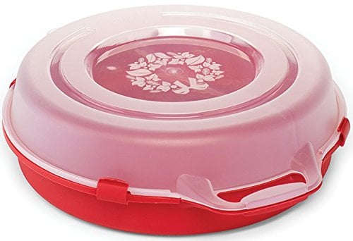 Homz Holiday Wreath Plastic Storage Box with Clear Lid