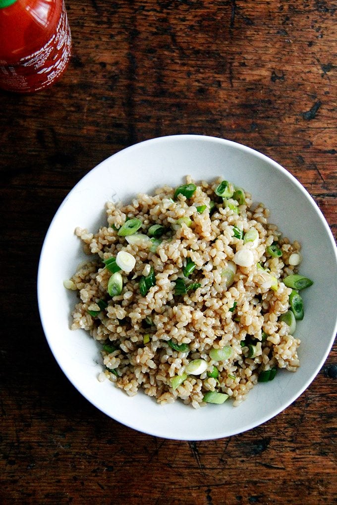 Brown Rice and Scallions