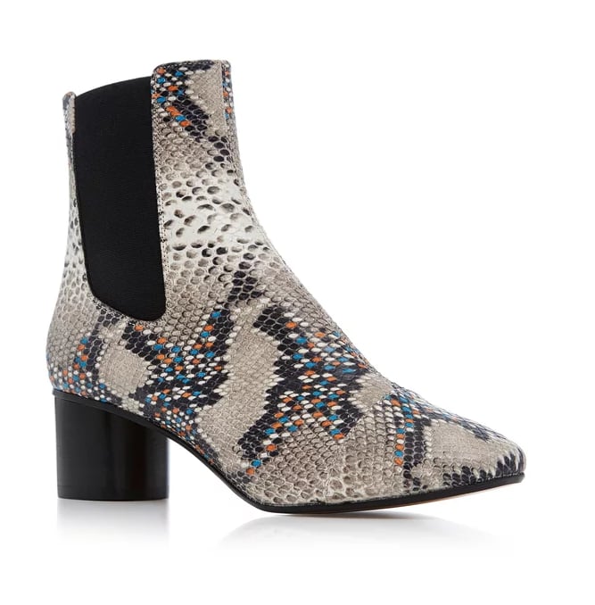 Isabel Marant Danelya Snakeskin-Embossed Chelsea Boots