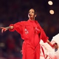 Rihanna Dressed Her Baby Bump in a Red Jumpsuit With a Vinyl Breastplate