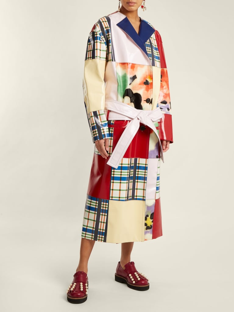 Marni Patchwork Belted Leather Coat