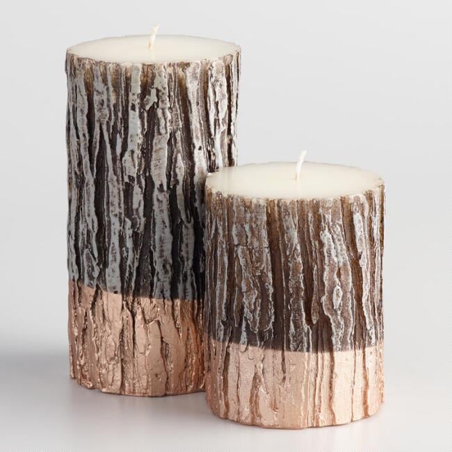 Gold Dipped Cedar Candle