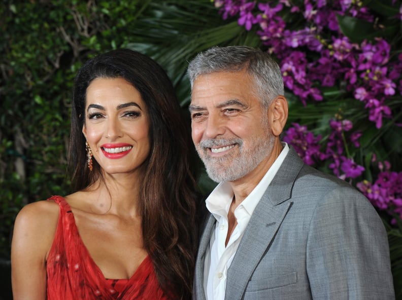 LOS ANGELES, CA - OCTOBER 17:  George Clooney and his wife Amal Clooney attend the premiere of Universal Pictures' 