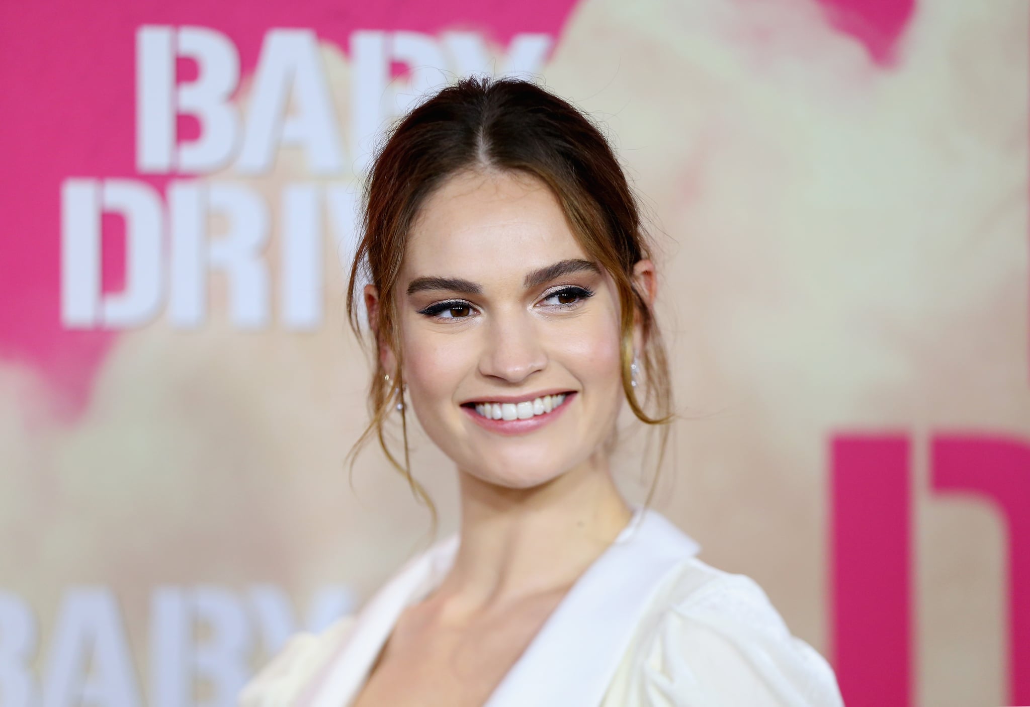 SYDNEY, AUSTRALIA - JULY 12:  Lily James  arrives ahead of the Baby Driver Australian Premiere at Event Cinemas George Street on July 12, 2017 in Sydney, Australia.  (Photo by Don Arnold/WireImage)