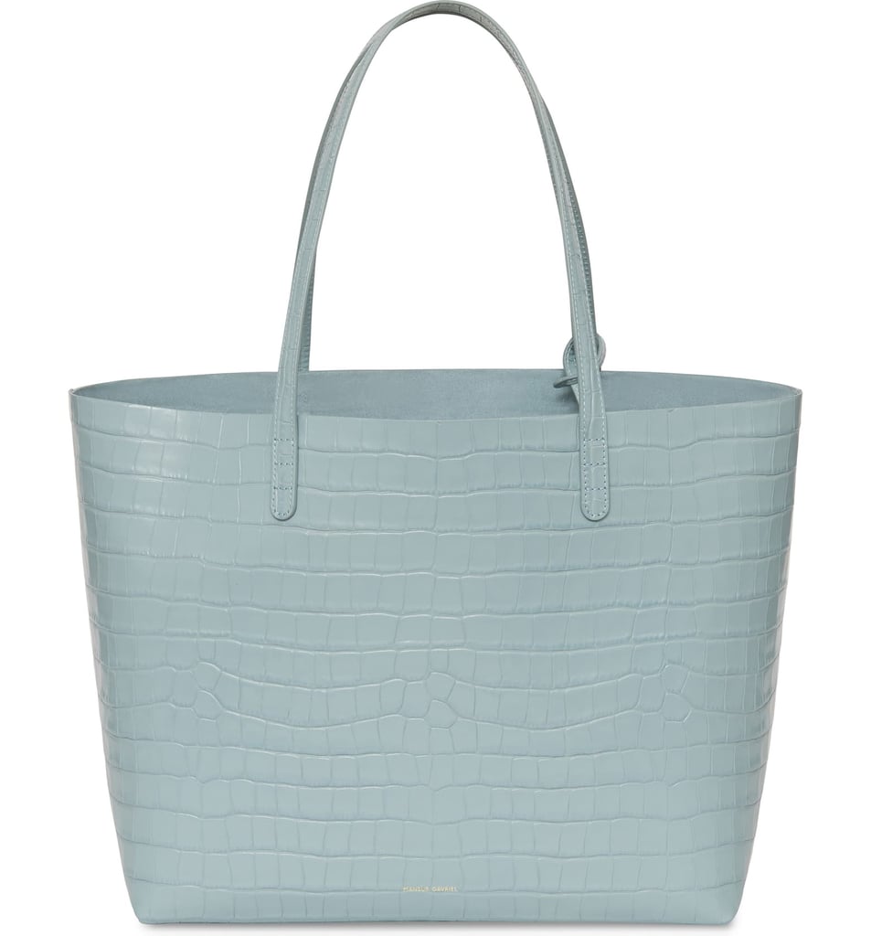 Mansur Gavriel Large Croc Embossed Leather Tote